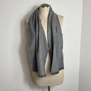 Rally Klad Gray Rectangular Scarf Made In Scotland Cashmere And Wool Blend